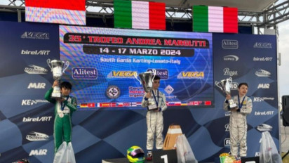 Pembalap Gokart Indonesia Raih Runner Up Kejuaraan Internasional Trofeo Andrea Margutti di Italia