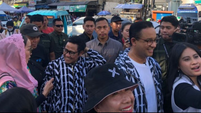 Tetap Jaga Kekompakan, Anies-Muhaimin Buru Takjil Bersama di Kawasan Benhil
