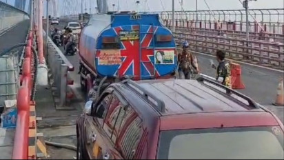 Tiga Kali Gempa Tuban, Warga dan Sejumlah Pengendara di Tol Suramadu Bangkalan, Panik