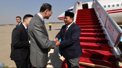 Menhan Prabowo Tiba di China, Disambut Hangat Sejumlah Pejabat Tinggi