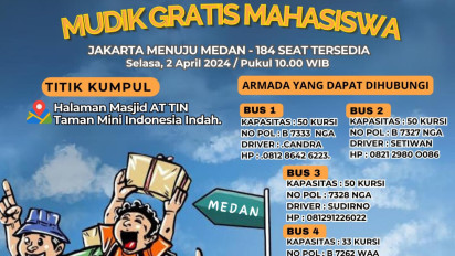 Polda Sumut Gratiskan Mudik Bagi Mahasiswa dari Jakarta ke Medan