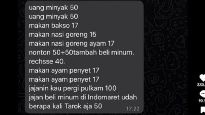 Tiktoker Ini Curhat Ditagih Uang oleh Eks Pacar, Bahkan Sampai Bayar Ayam Penyet Rp17 Ribu Juga Dirinci