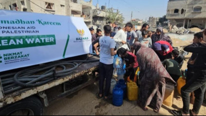 BAZNAS Distribusikan Air Bersih untuk Pengungsi Palestina di Rafah