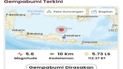 Tuban Kembali Diguncang Gempa M 5,6, BMKG sebut Tak Berisiko Tsunami