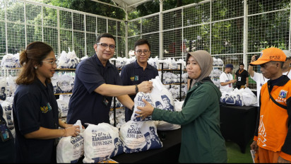 Maknai Momen Ramadan, Telkom Bersama Mandiri dan MindID Gelar Pasar Murah 2.000 Paket Sembako untuk Ojol dan Masyarakat Sekitar