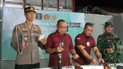 Sidak Tengah Malam Rutan Makassar pada Pekan Terakhir Ramadhan, Sejumlah Barang Terlarang Disita