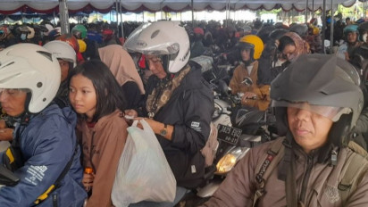 Info Mudik, H-2 Lebaran Pemudik Motor Masih Padati Pelabuhan Ciwandan