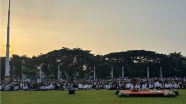 Ribuan Warga Ikuti Shalat Idul Fitri di Lapangan Gasibu Bandung