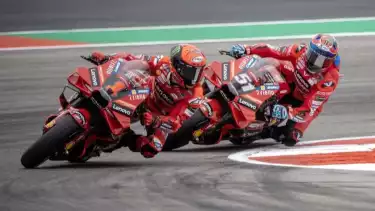 Pembalap Ducati Lenovo Team Francesco Bagnaia (1) dan Michele Pirro (51)
