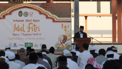 Digelar KBRI Doha, WNI di Qatar Laksanakan Salat Idul Fitri 1445 Hijriah dengan Tema Khotbah Lawan Hawa Nafsu