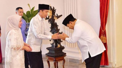 Tepis Isu Hubungan Renggang, Prabowo Didampingi Sang Anak Kunjungi Jokowi di Istana Kepresidenan di Hari Raya Idul Fitri