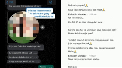 INI Isi Chat Cabul Interviewers CV kepada Pencaker di LinkedIn, Sampai Tanyakan Hal Tak Senonoh Seperti...