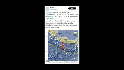 BREAKING NEWS : Gempa Garut Terasa hingga Jakarta pada Sabtu Malam