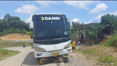 Pengendara Roda Dua di Bulungan Tewas Setelah Tabrak Bus Damri