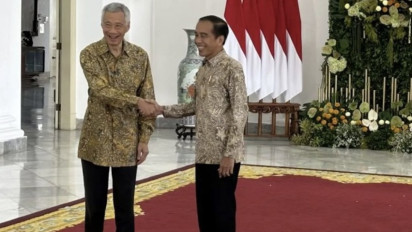 Presiden Jokowi Sambut Kunjungan PM Singapura Lee Hsien Loong di Istana Bogor