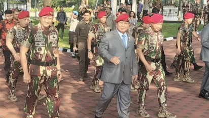 Prabowo Hadiri Upacara HUT ke-72 Kopassus di Cijantung