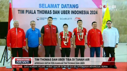 Tim Bulu Tangkis Putra dan Putri Indonesia Disambut PBSI hingga Menpora Setelah Jadi Runner-up di Thomas dan Uber Cup 2024