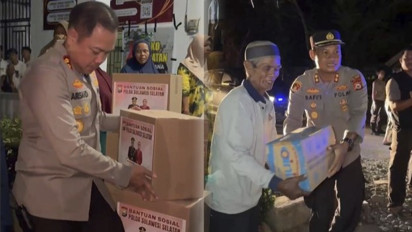 Tak Tinggal Diam! Malam-malam Kapolres Palopo dan Luwu Antarkan Kebutuhan Warga Terdampak Banjir