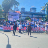 Tampilkan Teatrikal, Aksi Bela Palestina PTM di Makassar Berjalan Damai