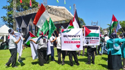 Sejumlah Mahasiswa Timur Tengah Ikut Aksi Bela Palestina di Kampus UMS Solo