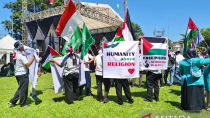 Unjuk Rasa Bela Palestina Meluas, Sejumlah Mahasiswa Timur Tengah Ikut Aksi di Solo
