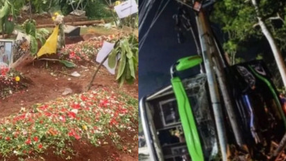 Pilu, Ini Penampakan Makam Para Korban Kecelakaan Bus Pelajar SMK Lingga Kencana di Subang