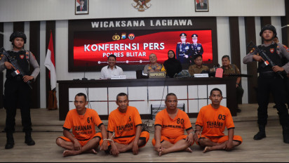 Empat Pelaku Illegal Logging Hutan Lindung di Blitar Ditangkap