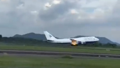 Video Detik-detik Pesawat Garuda yang Angkut Jemaah Haji Terbakar Viral, Ternyata Ini Penyebabnya