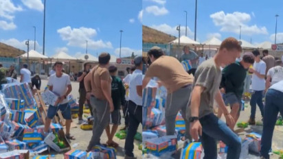 Viral Video Warga Israel Menginjak-injak Ratusan Kardus Mie Instan Indonesia untuk Bantuan Kemanusiaan Palestina, Kemenlu Kecam Keras