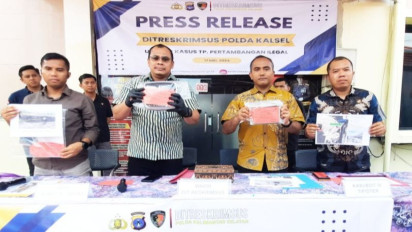 500 Ton Batu Bara Hasil Tambang Ilegal Disita Polda Kalsel