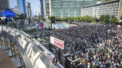 Ribuan Warga Ramaikan Pencanangan HUT ke-497 DKI Jakarta di Bundaran HI