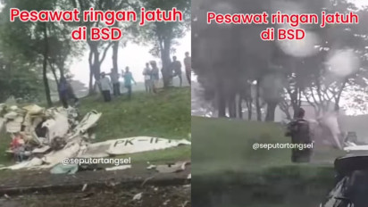 Breaking News! Pesawat Latih Jatuh di Kawasan BSD Tangerang Selatan, Ada Korban Tewas