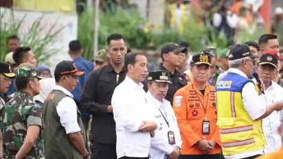 Kabasarnas Dampingi Presiden Jokowi Tinjau Lokasi Banjir Lahar Dingin, 11 Orang Masih Belum Ditemukan
