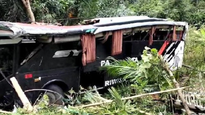 Bus Study Tour Pelajar Lampung Kecelakaan di Tanggamus, Beberapa Orang Mengalami Luka-luka