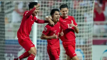 Selebrasi pemain Timnas Indonesia