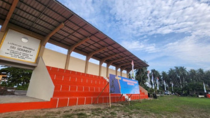 Dukung Olahraga di Natuna, SKK Migas-KKKS Ini Bangun Fasilitas Tribun di Stadion Sri Serendit Ranai