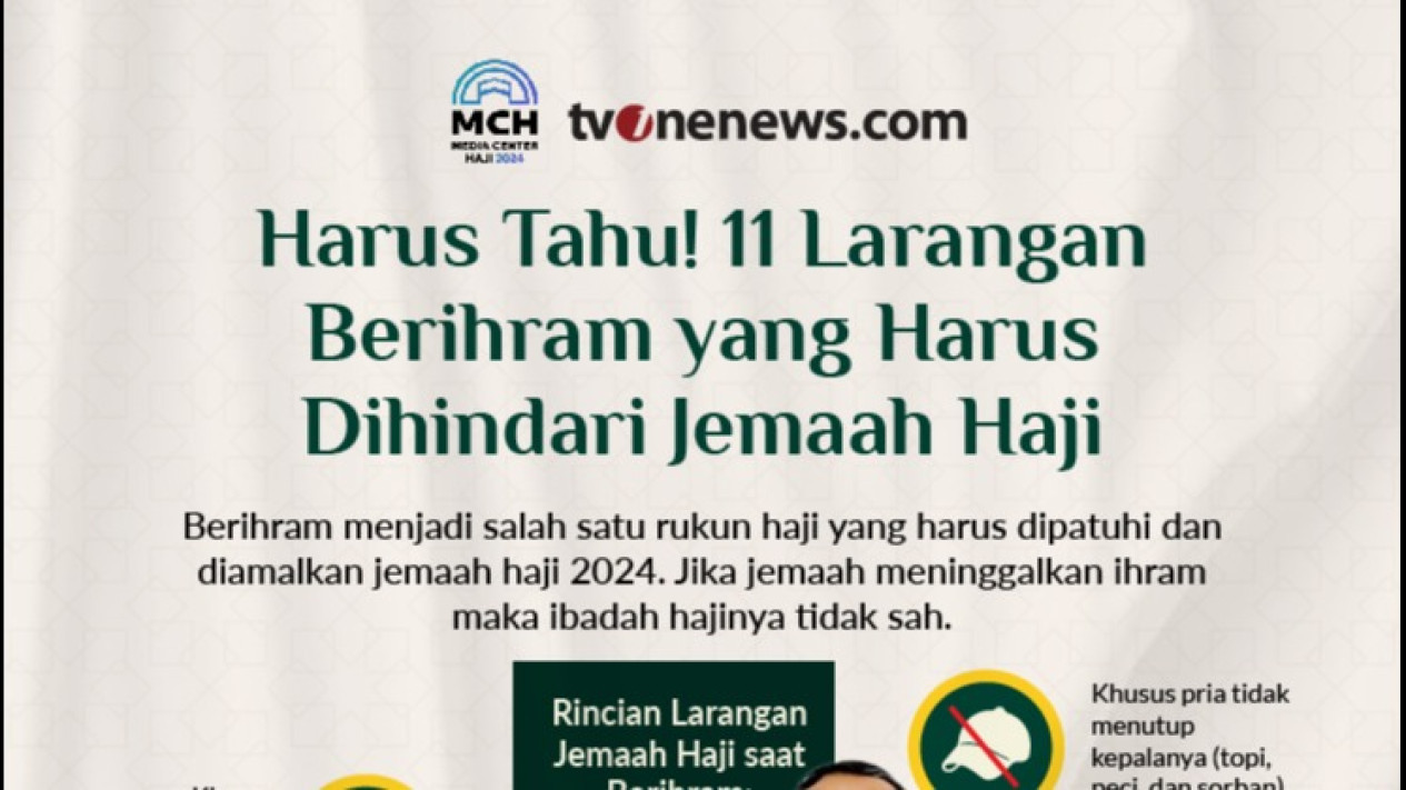 INFOGRAFIS: Harus Tahu! 11 Larangan Berihram yang Harus Dihindari Jemaah Haji
            - galeri foto