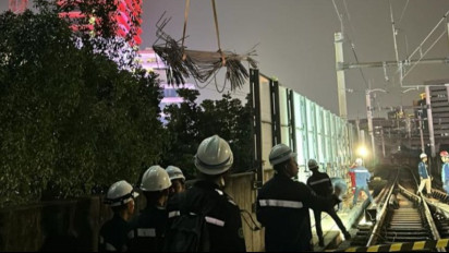 Polisi Sebut Besi Crane Jatuh Mengenai Bagian Depan Kereta MRT