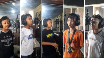 Viral Video Siswa SD Kerjakan Tugas Sekolah Malah Bikin Single Dukungan untuk Timnas