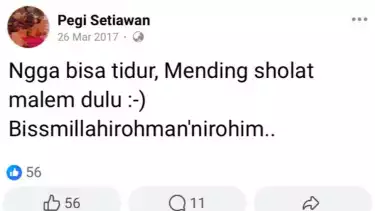 Status Facebook Pegi Setiawan tersangka pembunuhan Vina dan Eky