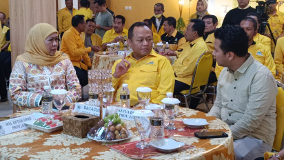 Perkuat Mesin Politik, Khofifah - Emil Sambangi Kantor DPD Partai Golkar Jatim