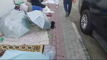 Suasana jemaah haji di Mina, Arab Saudi