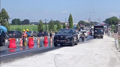Pengguna Jalan Harap Hati-hati, Ada Contraflow di Exit Tol Kuncen Klaten