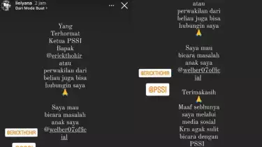 Suara hati ibunda Welber Jardim perihal nasib anaknya di TImnas Indonesia. Source: instagram elisangelo_liu