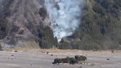 Kebakaran Landa Lereng Gunung Batok, di Kawasan Bromo Kabupaten Probolinggo