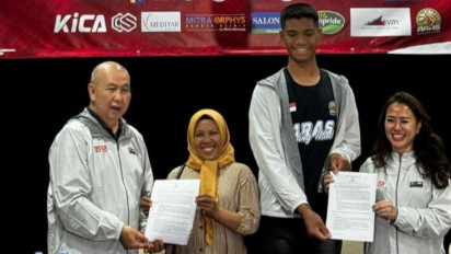 Bocah SD dengan Tinggi 1,97 Difasilitasi Perbasi Belajar Basket di Klub Aras Gading Muda