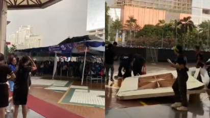 Jabodetabek Dilanda Hujan Lebat hingga Angin Kencang, Tenda Tenan di PRJ Sampai Roboh