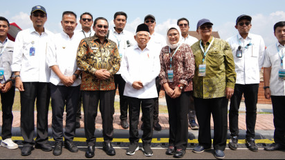 Bupati Nina Agustina Dampingi Wapres Resmikan Bendungan Cipanas