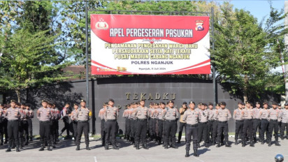 Pengesahan Warga Baru PSHT Pusat Madiun Cabang Nganjuk, Ribuan Petugas Diterjunkan 