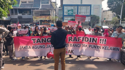 Geruduk Kantor Kejagung, Massa Pendemo Tuntut Penuntasan Kasus Korupsi Dana Covid-19 di Kabupaten Samosir